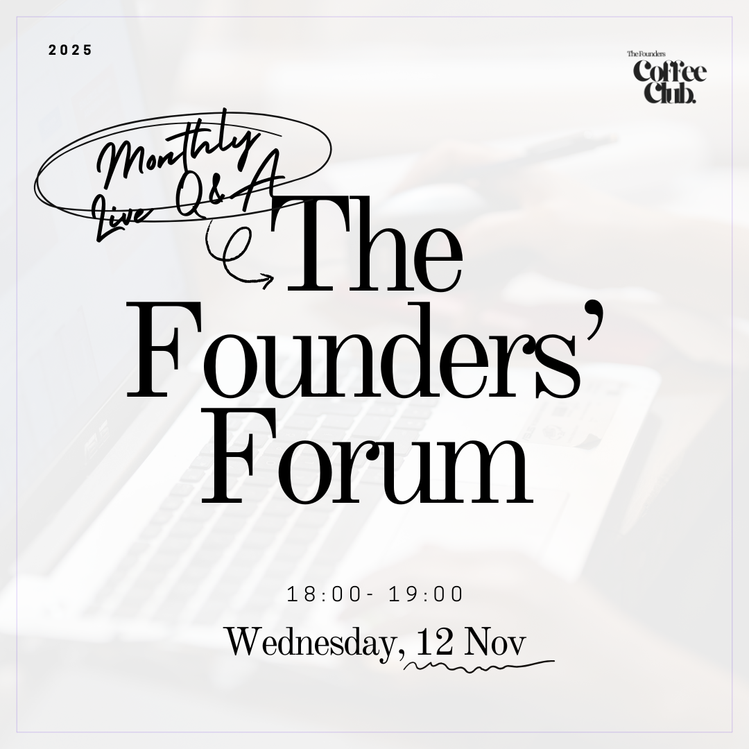 Nov 19, 6PM The Founders’ Forum (Live Q&A) Free Online Event